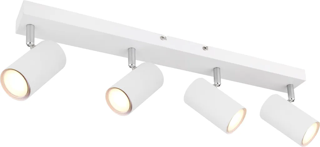 Luminaire Plafonnier Blanc 4 Spots Orientables ROBBY GLOBO 56x6x12 cm