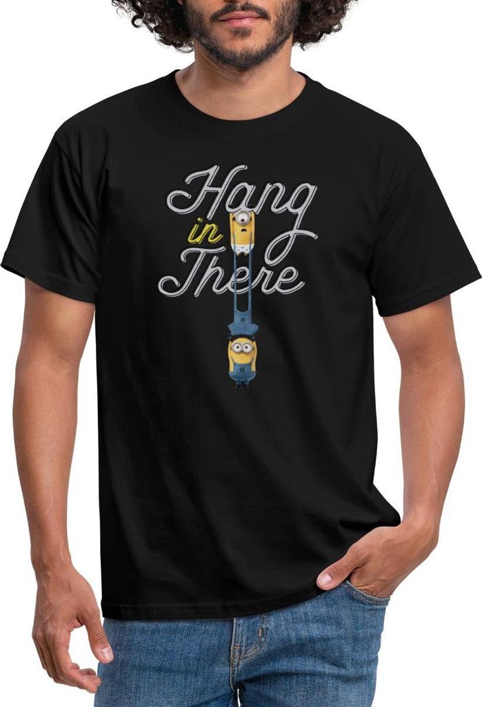 Spreadshirt Minions Carl Und Phil Durchhalten Despicable Me Männer T-Shirt, 4XL, Schwarz