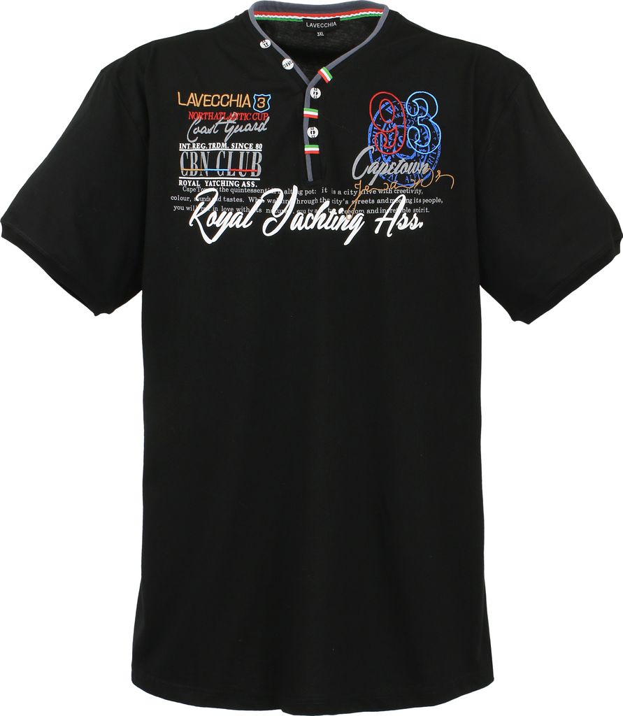 Lavecchia Herren T-Shirt LV-608 (Black, 8XL)