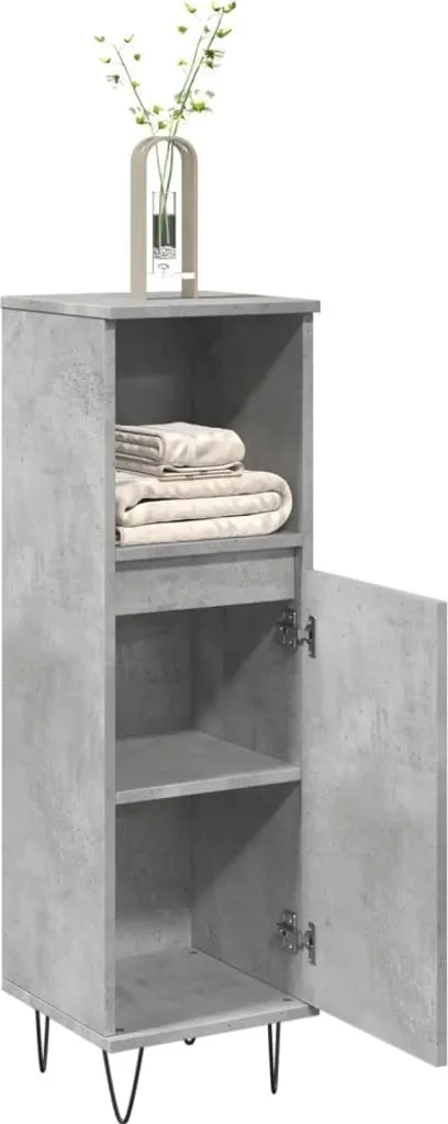 Colonna Bagno Moderna Grigio Cemento 30x30x100 cm | Maison Exclusive