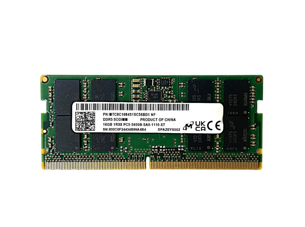 Micron 16GB DDR5 SO-DIMM MTC8C1084S1SC56BD1 | DDR5-5600 Produktbild 
