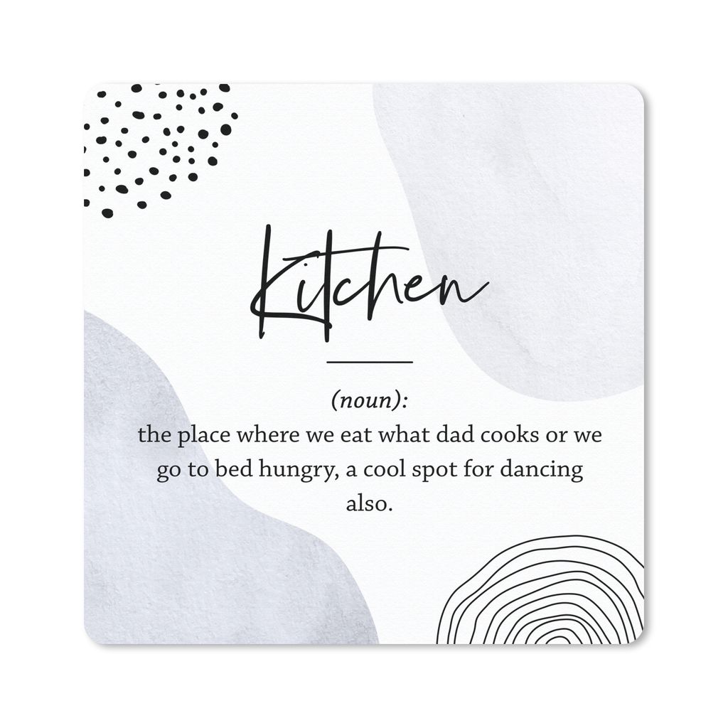 MuchoWow Mauspad Mousepad Sprichwörter - Küche - Papa - Zitate - Definition Küche 30x30 cm - Mousepads - Maus Mat - Pad - Mausunterlage - Gaming