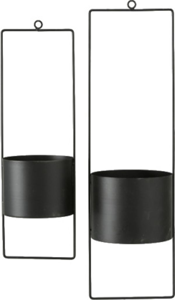 2er SET Blumenampel Blumentopf hängend Blumenampeln Hängetopf Metall schwarz