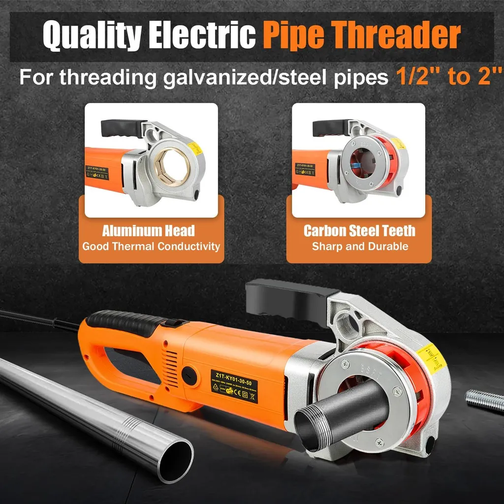 Taraudeuse moteur cuivre 2300W 6 têtes interchangeables 20,9-59,6 mm