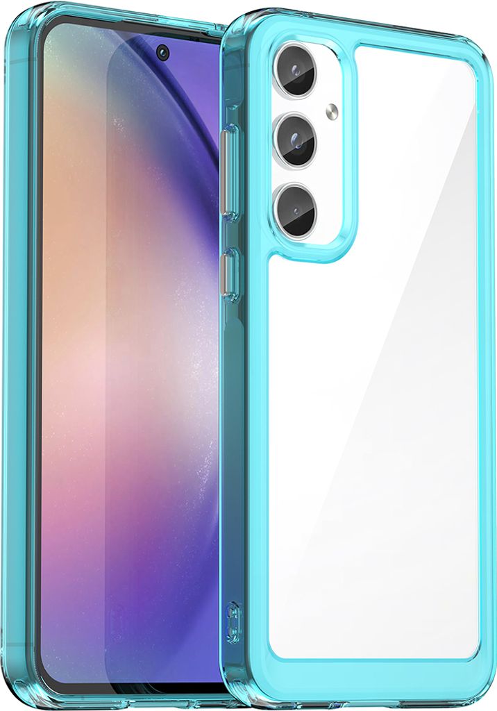 Schutzhülle für Samsung Galaxy A55 Klar Rückseite Stoßfeste TPU Silikon Bumper Hülle Hellblau