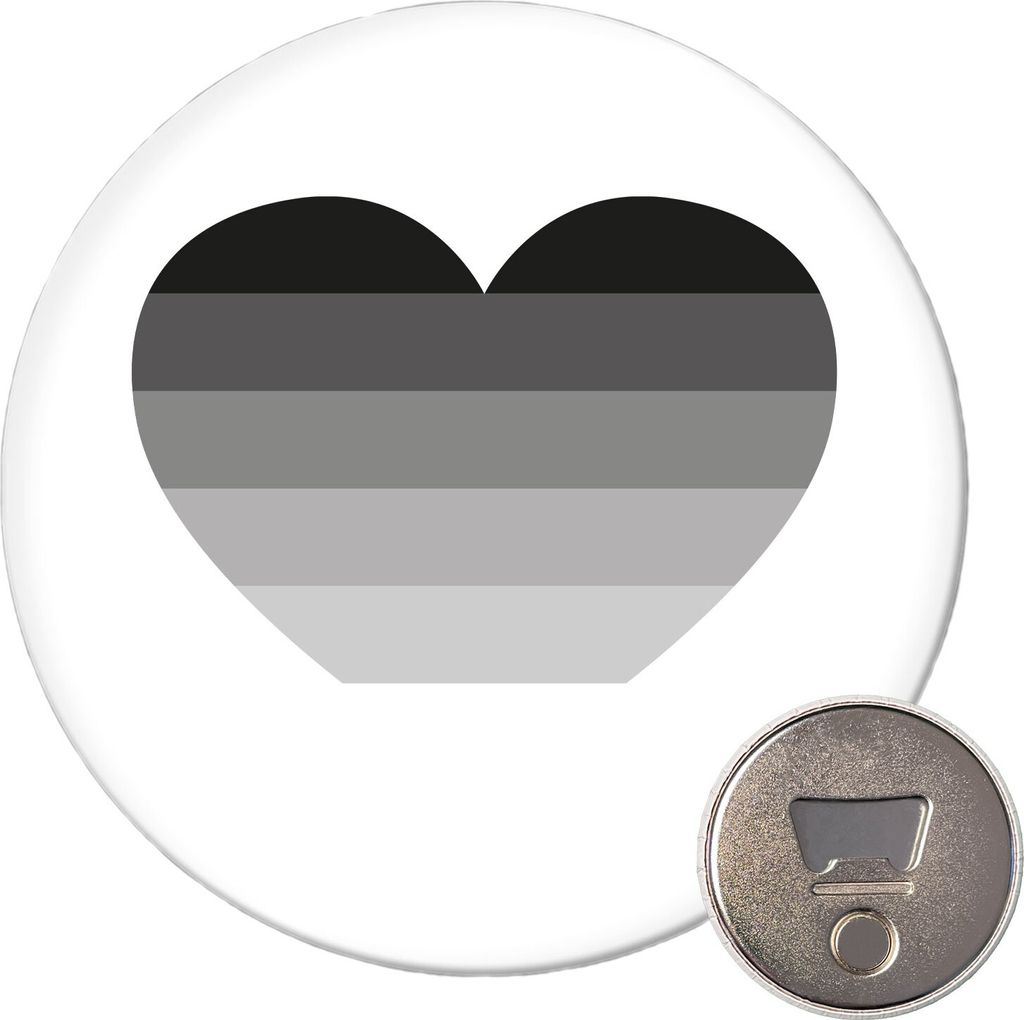 Huuraa Magnet Heterosexuell Flagge LGBTQ Herz 59mm Kühlschrankmagnet rund Flaschenöffner Geschenkidee