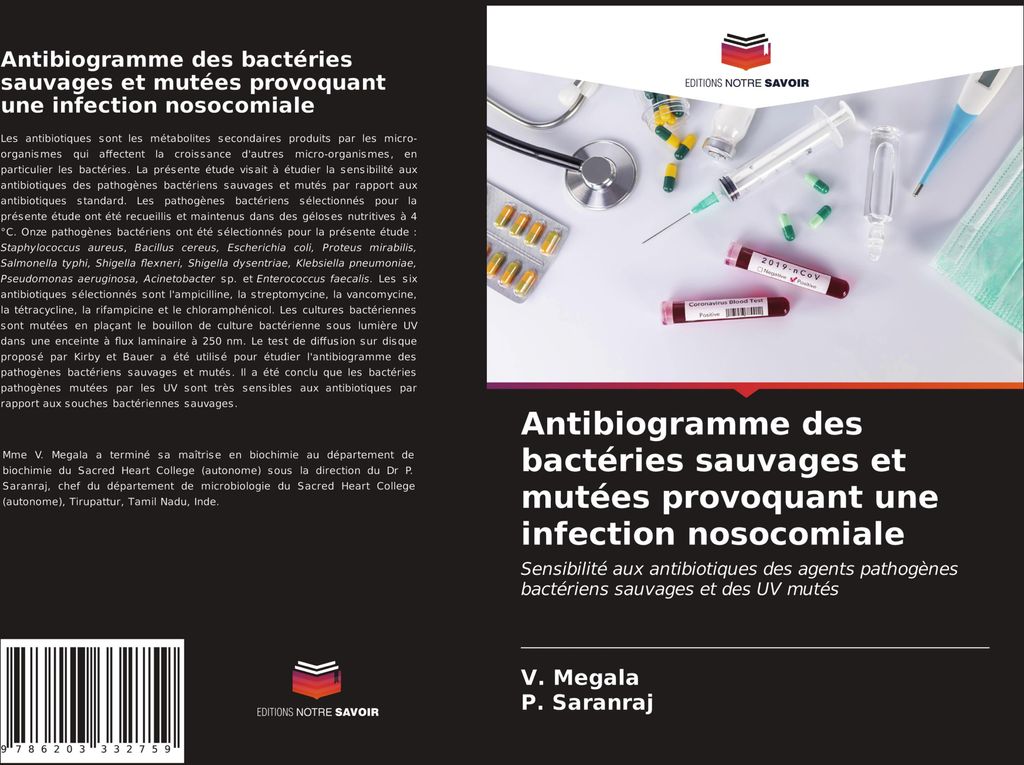 Antibiogramme des bactéries sauvages et mutées provoquant une infection nosocomiale
