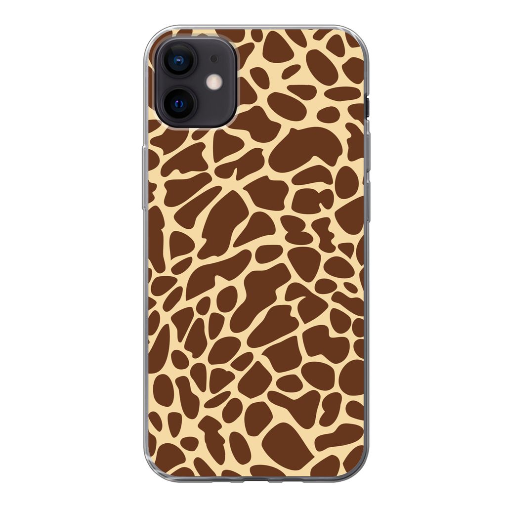 MuchoWow Handyhülle Schutzhülle Hülle für iPhone 12 mini Tiermotiv - Giraffe - Braun Silikon Softcase Handy Hülle - Bild