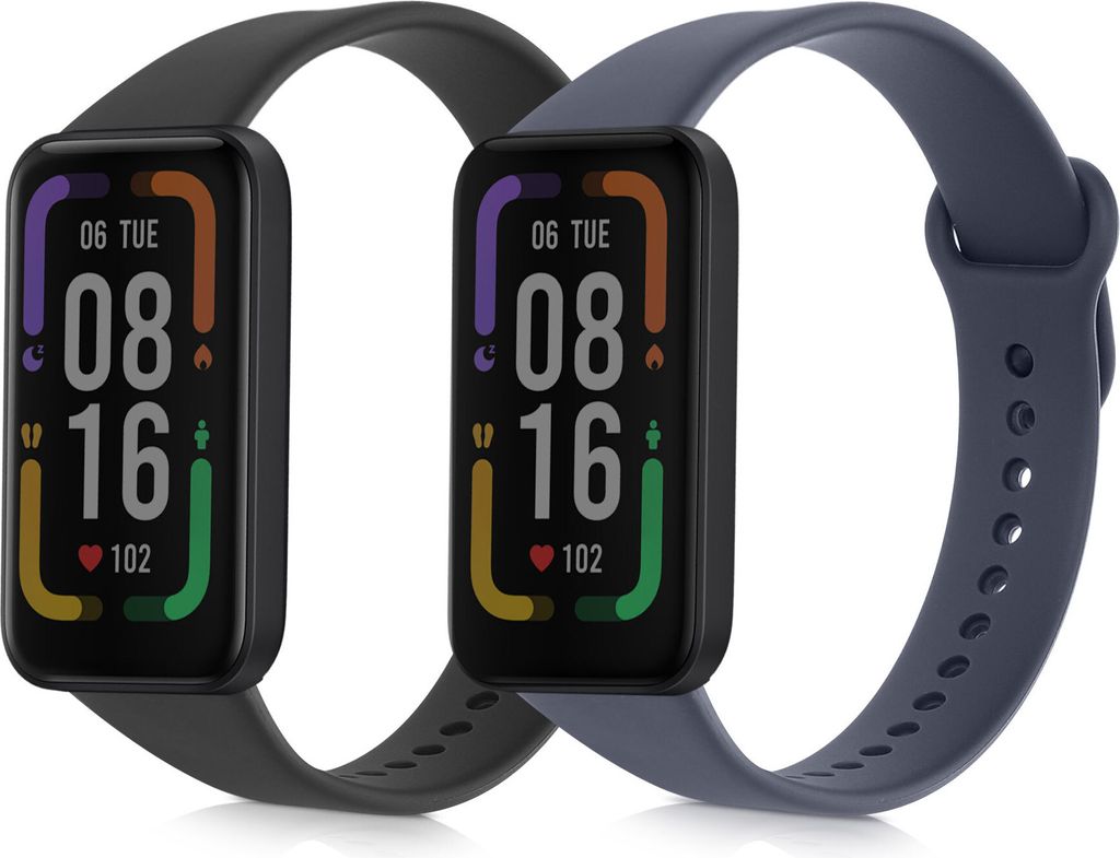 kwmobile 2x Sportarmband kompatibel mit Xiaomi Redmi Smart Band Pro Armband - Fitnesstracker Band Set aus TPU Silikon