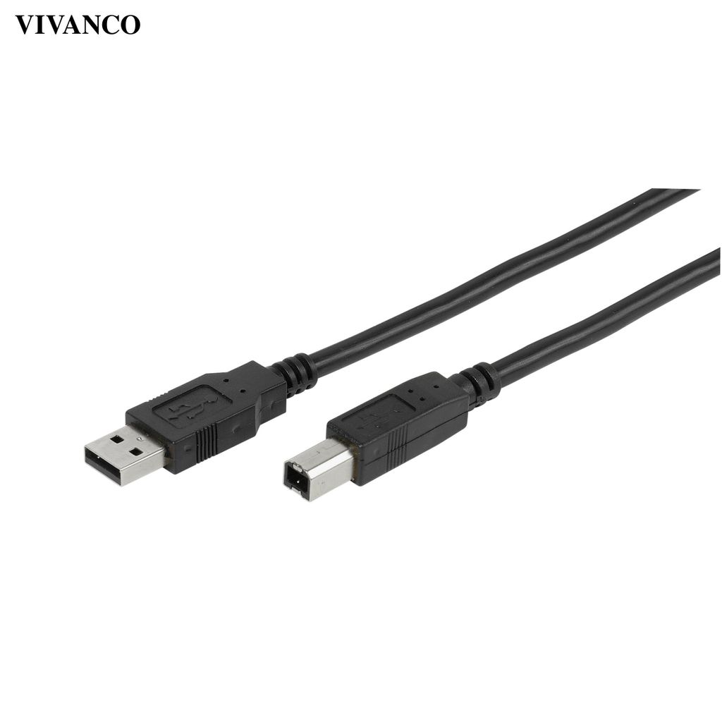 ViVanco™45223, 3 m, USB A, USB B, USB 2.0, 0,48 Gbit/s, Produktbild 