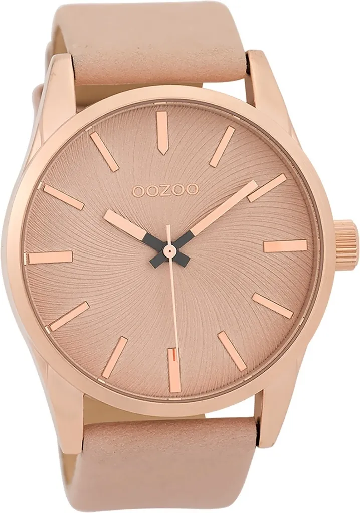 Montre Bracelet en Cuir Rose pour Femme Oozoo Analogique de Qualité