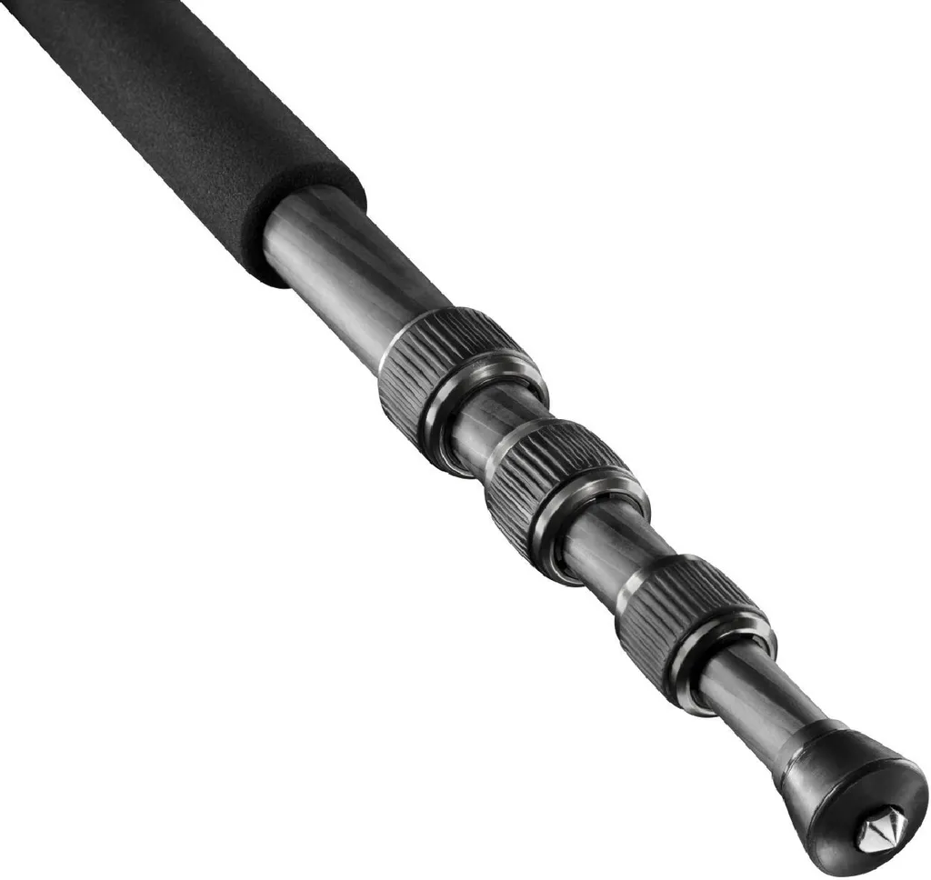 Treppiede Mantona Titanium Carbon con testa a sfera e borsa per treppiede, treppiede per fotocamera fino a 170 cm, treppiede fotografico con rotazione di 180° per riprese macro, treppiede con sistema di sgancio rapido compatibile Arca Swiss - 8