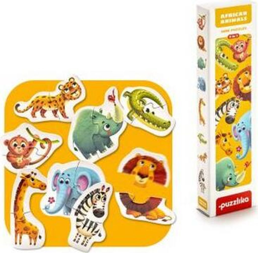 Puzzlika Puzzle - Afrikanische Tiere - 8x 2 Teile