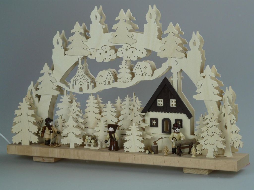 Original Erzgebirgischer Marken Schwibbogen Lichterbogen 50 x 31 cm S50-3_51
