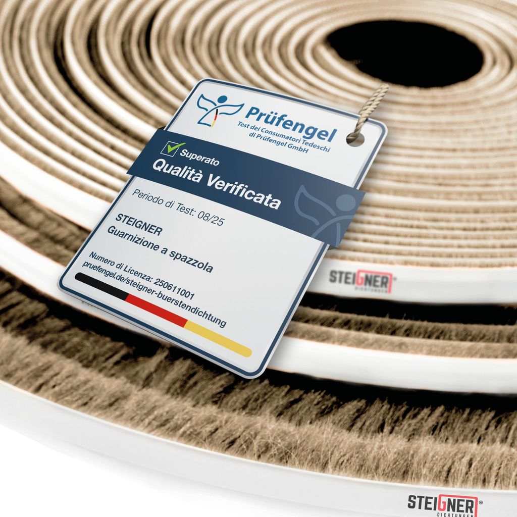 STEIGNER Guarnizione a spazzola autoadesiva marrone 4 mm x Immagine del prodotto 