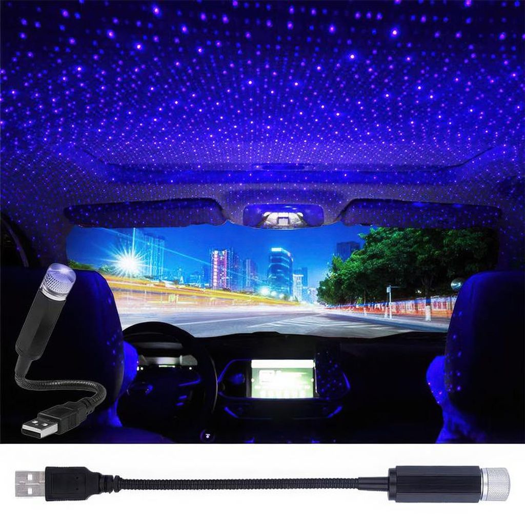 Auto Sternenlicht USB Projektor, tragbares LED Nachtlicht, verstellbarer Sternenhimmel Projektor für Innenraum & Party