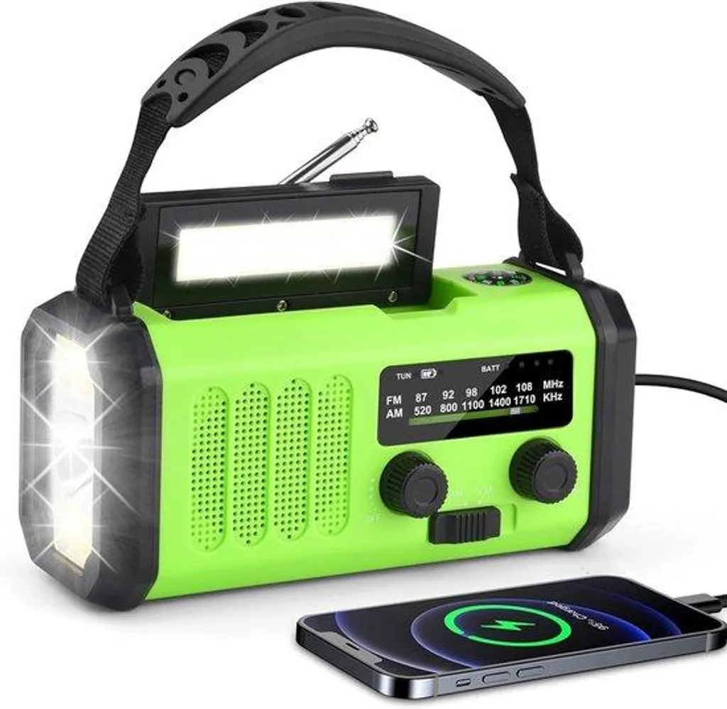 Radio de secours pour camping et randonnée avec chargeur solaire USB