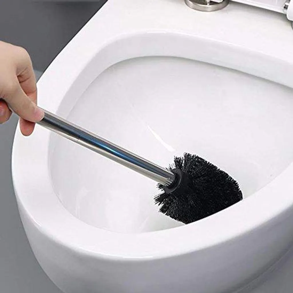 Brosse WC noire lot de 3 - Accessoire toilette en inox pour maison