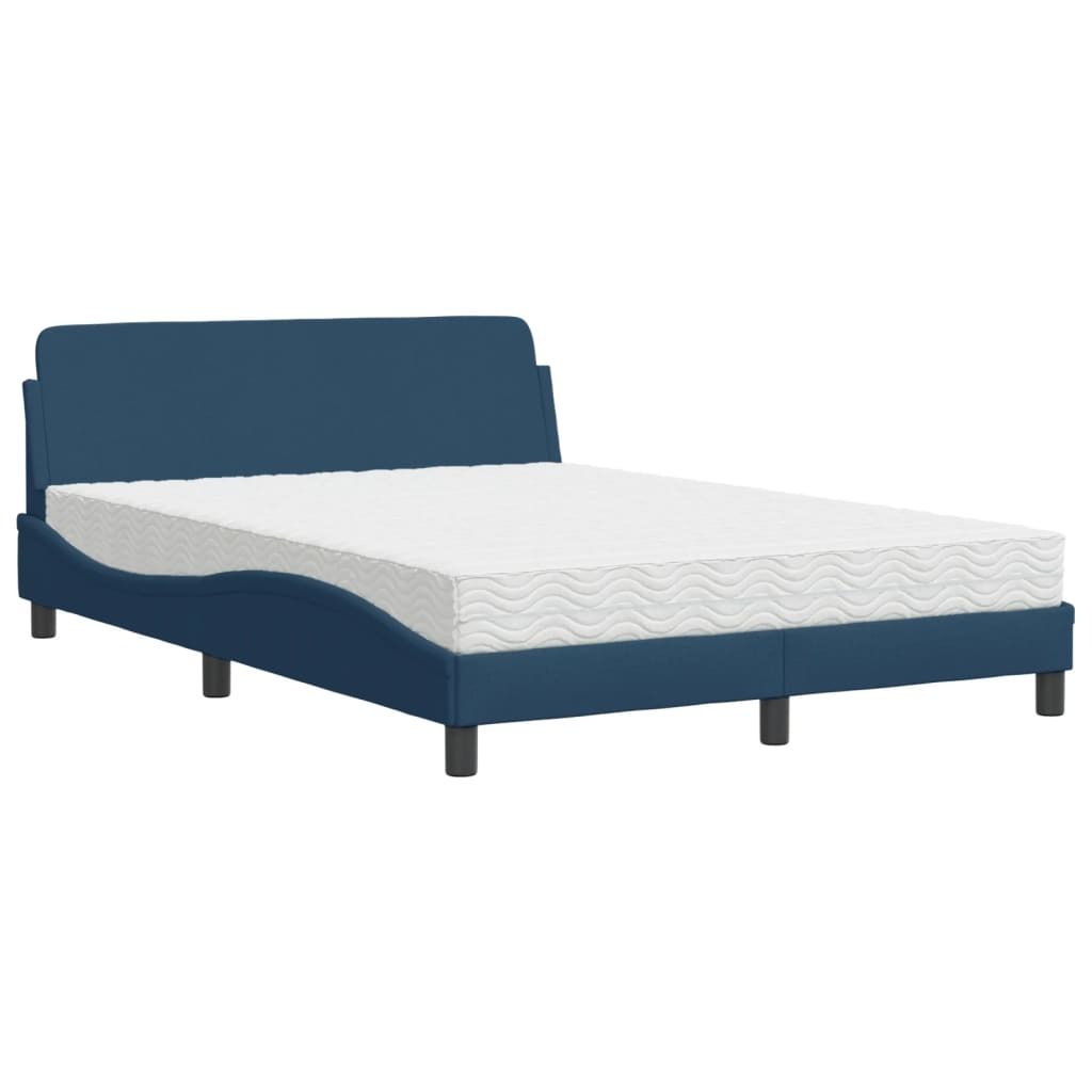 Bett mit Matratze "Dover" Blau 120x200 cm Stoff