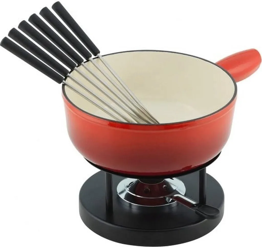 Set fondue induction en fonte KUHN RIKON 24 cm rouge - 8 accessoires