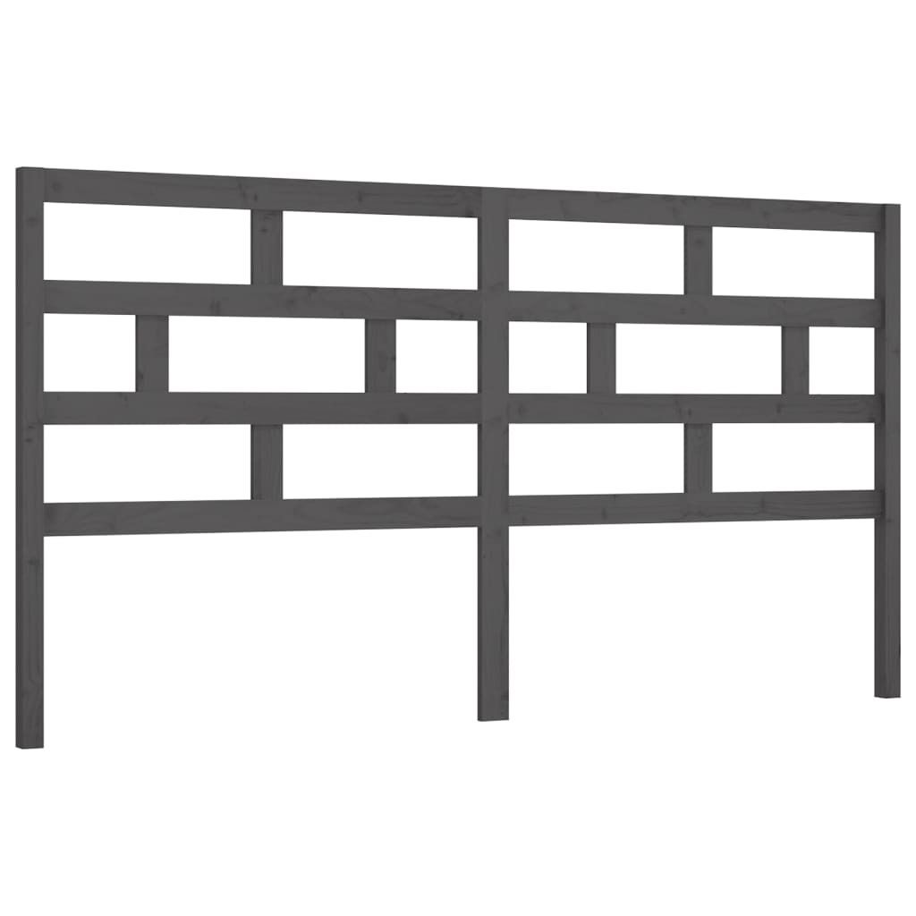 vidaXL Kopfteil Grau 206x4x100 cm Massivholz Kiefer