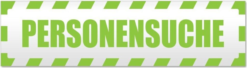 Kiwistar Personensuche gestreift Magnetschild Schild magnetisch - 45cm Lindgrün - Magnetfolie für Auto PKW Kfz