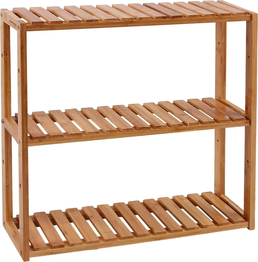 Gagnez de la place en salle de bain - Étagère bambou murale 3 niveaux