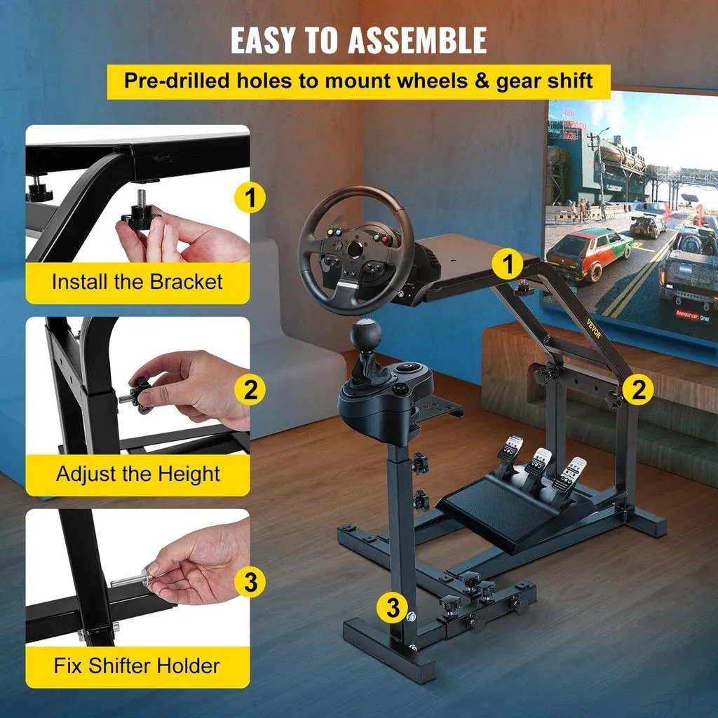 Support de Volant et Pédales Racing Stand pour Châssis Simulation GT - 5