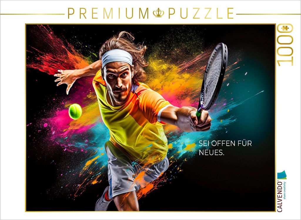 CALVENDO Puzzle Ein Motiv aus dem Kalender Tennis und Motivation | 1000 Teile Lege-Größe 64x48cm Foto-Puzzle für glückliche Stunden
