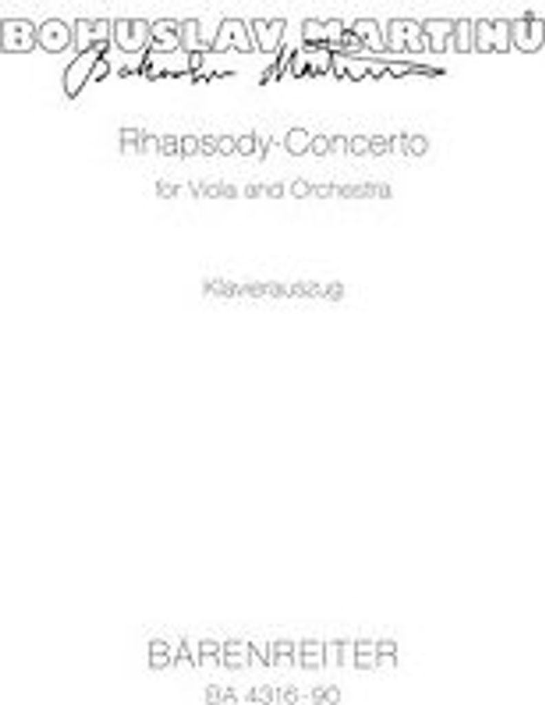 Rhypsody-Concerto für Viola und Orchester :für Viola und Klavier