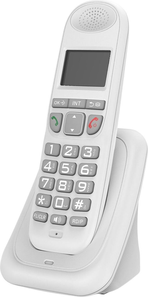 Erweiterbares schnurloses Telefonsystem mit 3-zeiligem Display, Anrufer-ID-Unterstuetzung, Verbindung mit 5 Mobilteilen, 50 Telefonbuchspeicher, Fr...