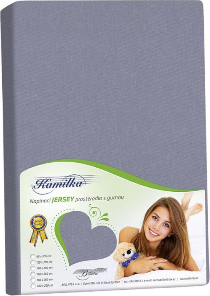 Jersey-Bettlaken - 90x200x40 - grau