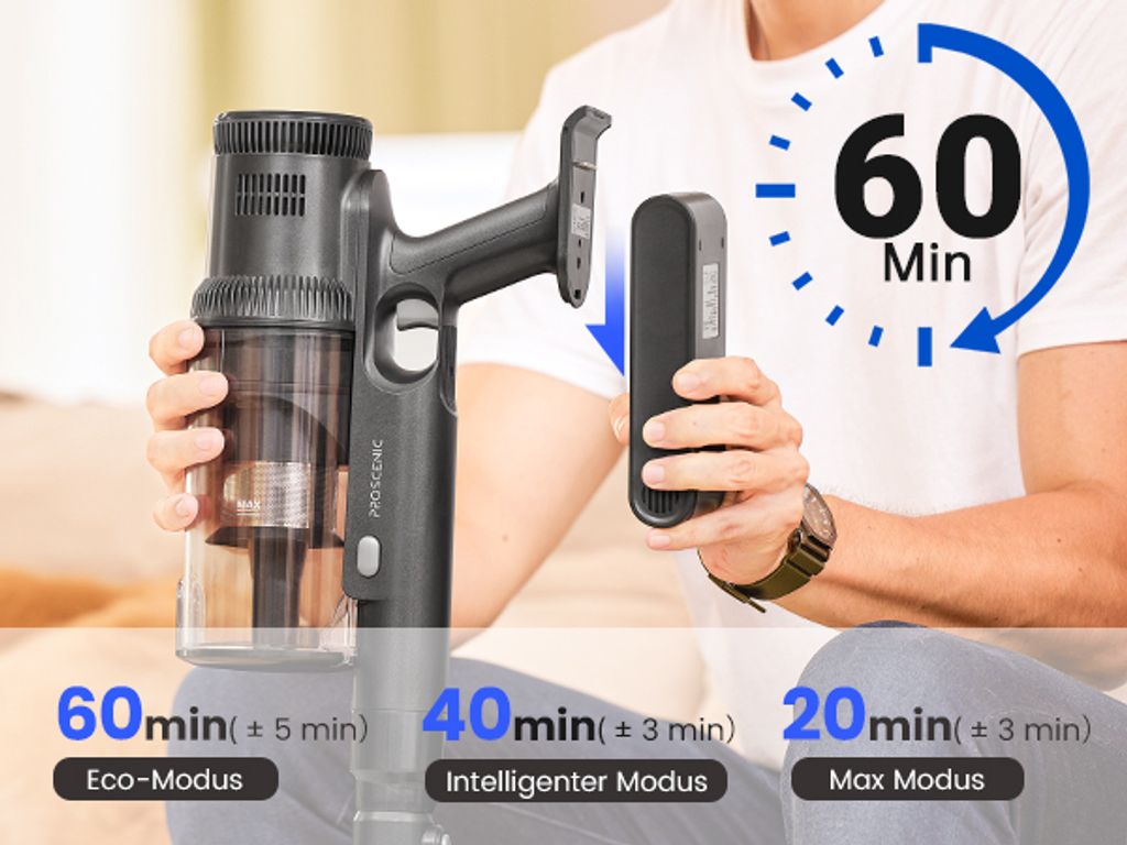 Proscenic P16 Kabelloser Staubsauger - 50Kpa Saugkraft Mit 65min Akkulaufzeit
