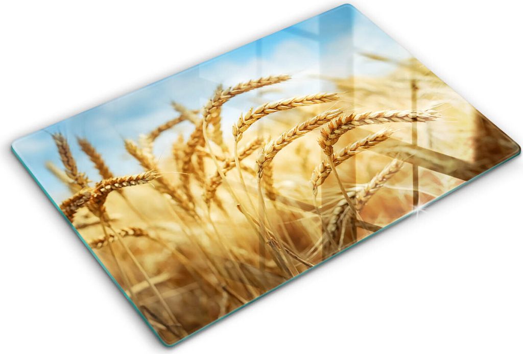 Abdeckung Glas - Küchenabdeckung - 80x52 cm - Abdeckplatte -Ähren auf dem Feld