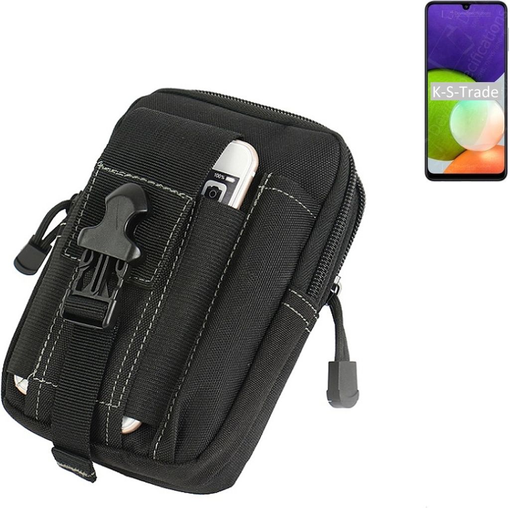 K-S-Trade Gürtel Tasche kompatibel mit Samsung Galaxy A22 Gürteltasche Holster Schutz Hülle Handy Hülle Smartphone outdoor Handy-Hülle schwarz
