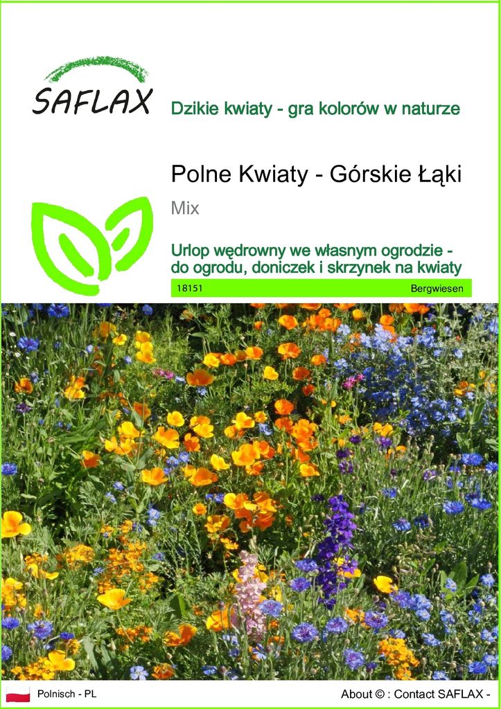 SAFLAX - Polne Kwiaty - Górskie Łąki - 1000 Nasiona - Mix Zdjęcie produktu 
