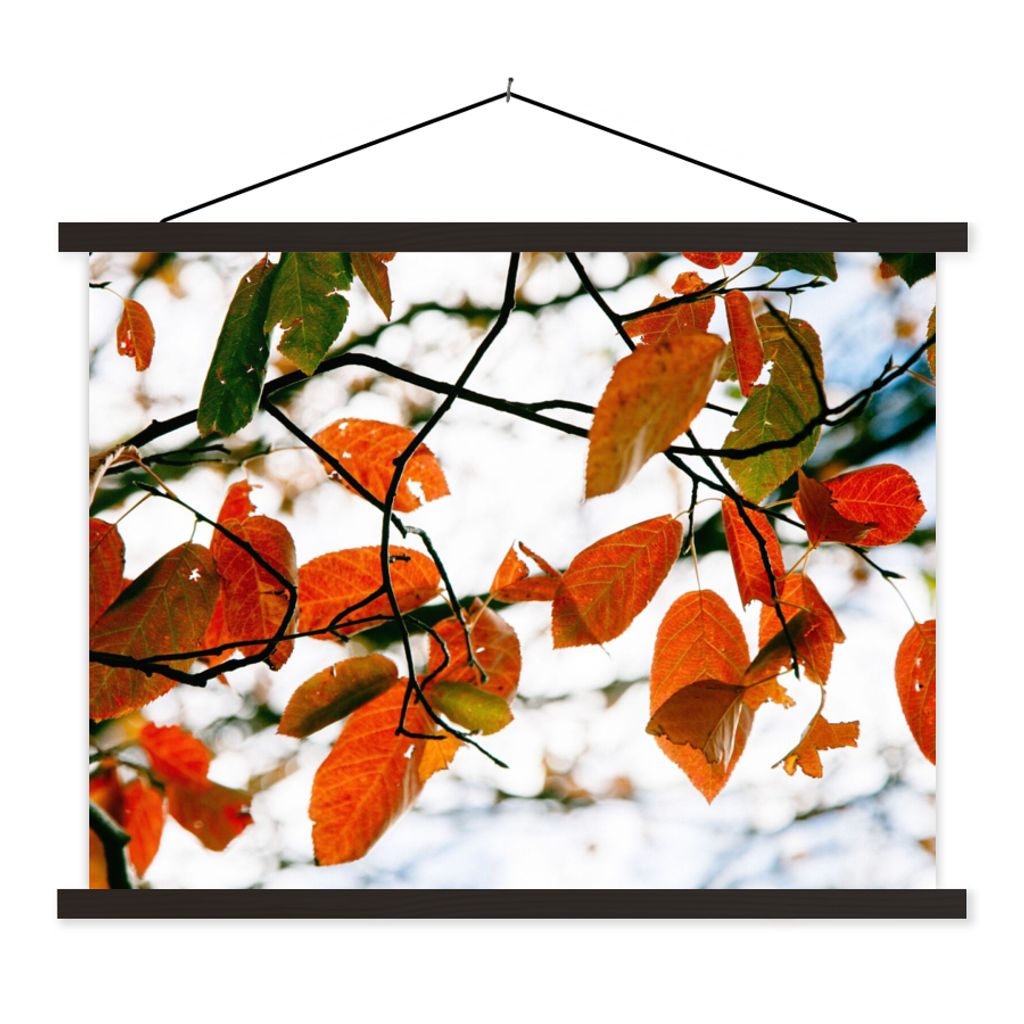 MuchoWow Textilposter Herbst - Blätter - Landleben - Jahreszeiten 60x45 cm mit schwarzem Rahmen - Poster Schlafzimmer