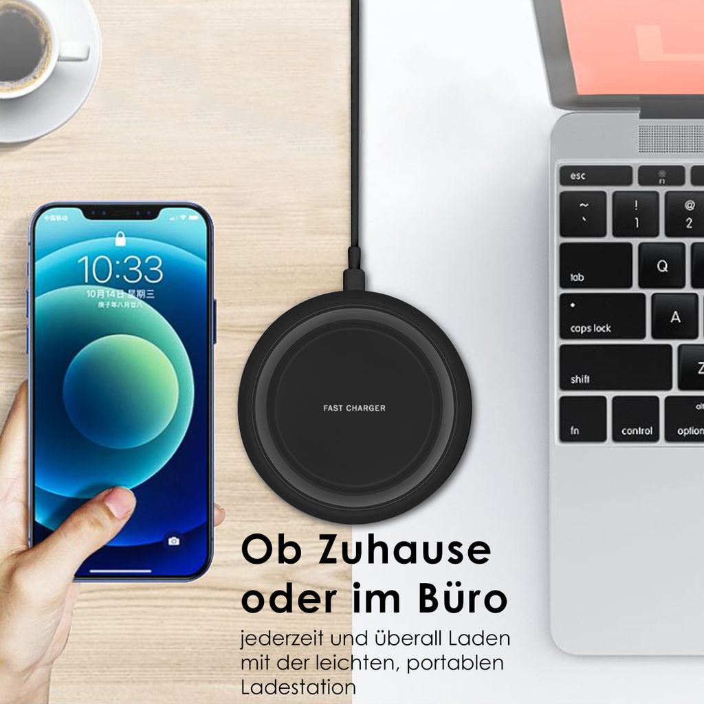 Wireless Qi Ladestation 15W 10W für Samsung Galaxy S25 S24 S23 schnelles Laden