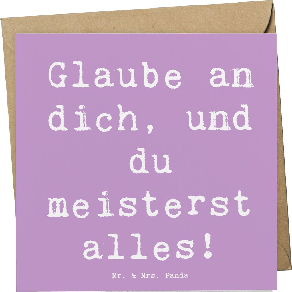Mr. & Mrs. Panda Glückwunschkarte Spruch Stolpersteine im Alltag meistern - Lavendeltraum - Geschenk, faltkarte, Mutmacher, doppelkarte, Herausfor...