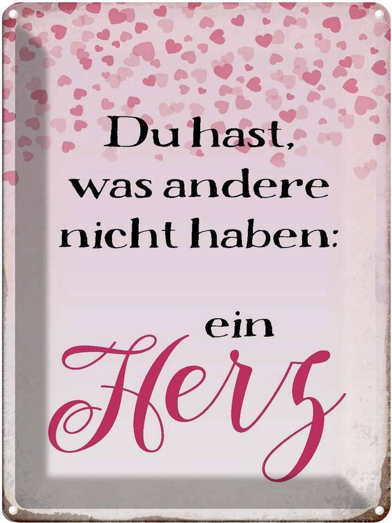 vianmo Blechschild 40x30 cm hast was andere nicht haben Herz Spruch Zitat