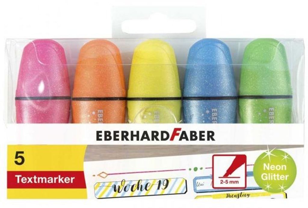 Eberhard Faber Textmarker Mini Highlighter Glitter Neon 5 Produktbild 