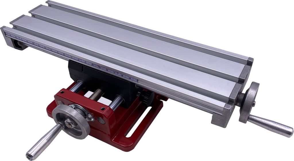 PAULIMOT Kreuztisch aus Aluminium 310 x 90 mm mit Rundsäulenführung