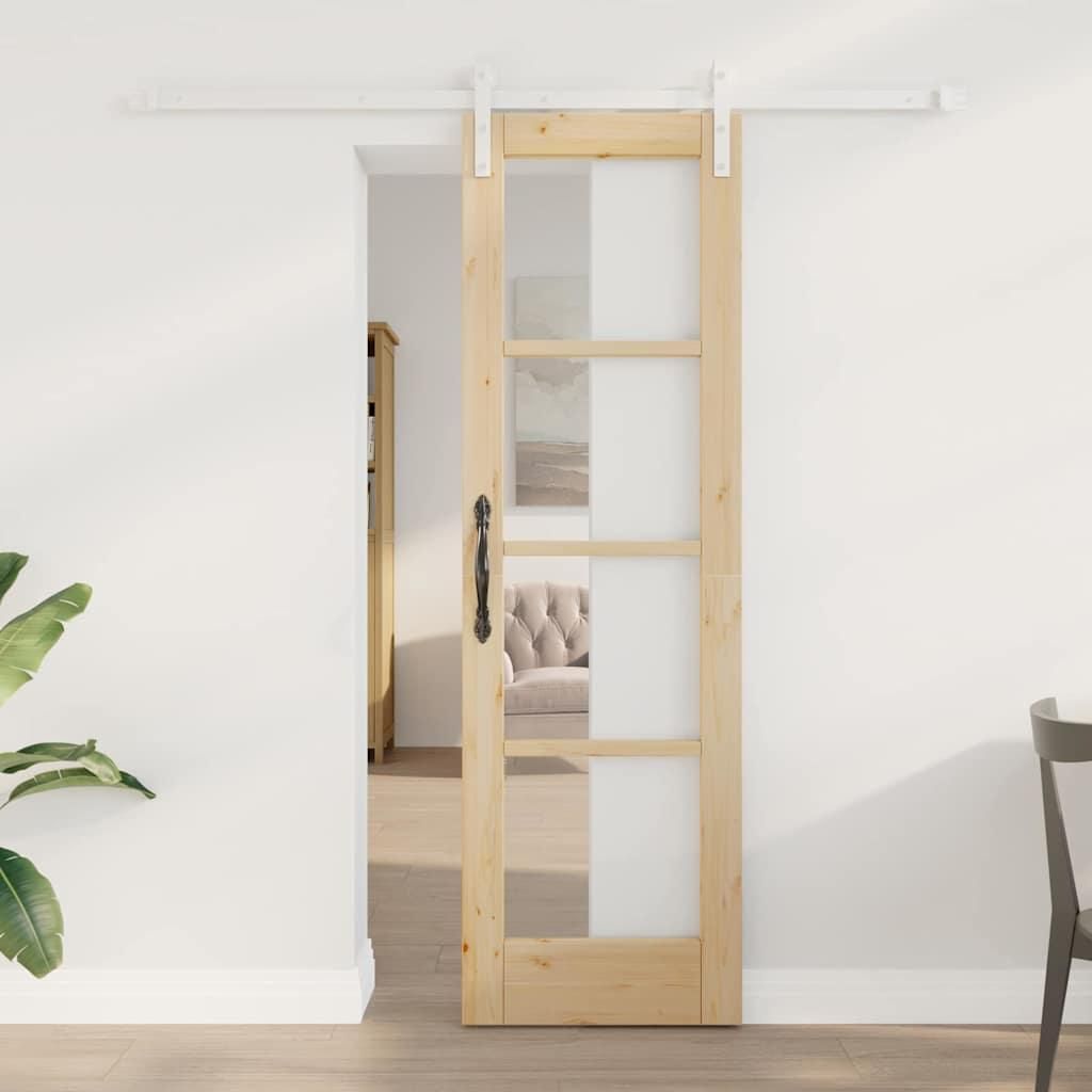 Möbel Schiebetür Braun 61 x 198.5 cm Massivholz Kiefer - Haustüren 3331873
