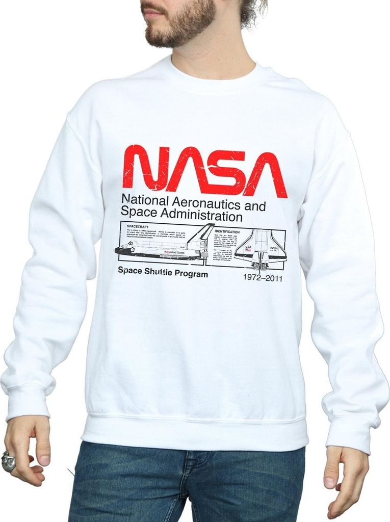 NASA - Sweatshirt für Herren BI2198 (3XL) (Weiß)