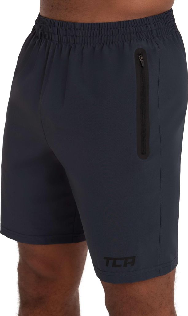 TCA Herren Elite Tech Leichte Laufhose Gymshorts Trainingsshorts und Laufshorts mit Reißverschlusstaschen - Sporthose Herren Kurz - Dunkelgrau, XXL