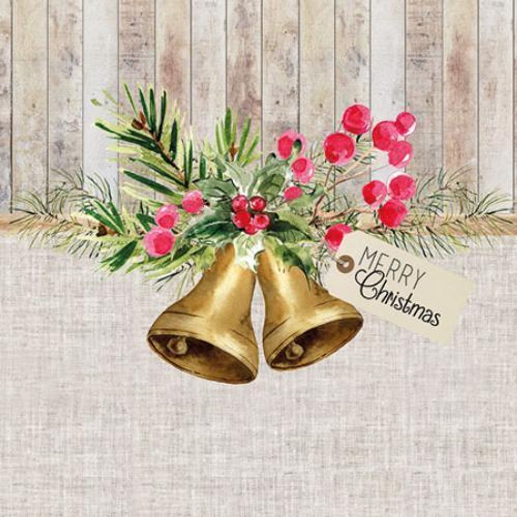 Weihnachten - Servietten - 25 x 25 cm - Christmas Bells - Napkin