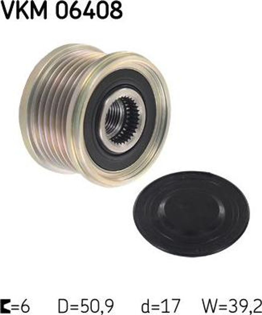 SKF VKM 06408 Freilauf Lichtmaschine OE SH0118330 kompatibel mit 2, 3, 6, CX-3, CX-30, CX-5