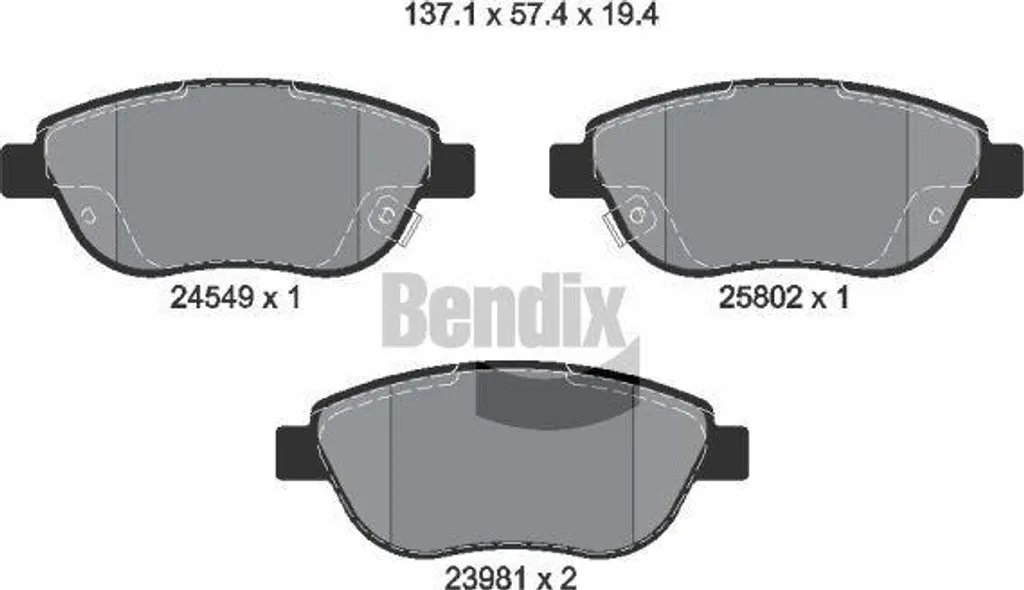 Plaquettes de frein sans sifflement Bendix OE 77366534 pour 500L