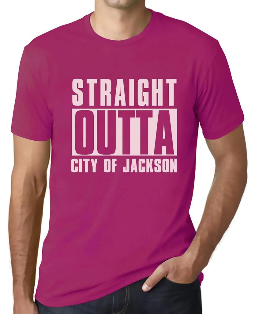 Herren Grafik T-Shirt Direkt aus der Stadt Jackson – Straight Outta City Of Jackson – Öko-Verantwortlich Vintage Jahrgang Kurzarm Lustige Druck