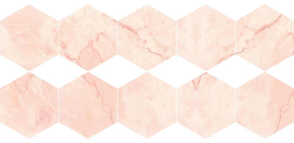Rutschfeste Bodenaufkleber mit Schutzfolie – Monaco-Marmorfliesen – 40 x 90 cm – 10 sechseckige Aufkleber 20 x 18 cm